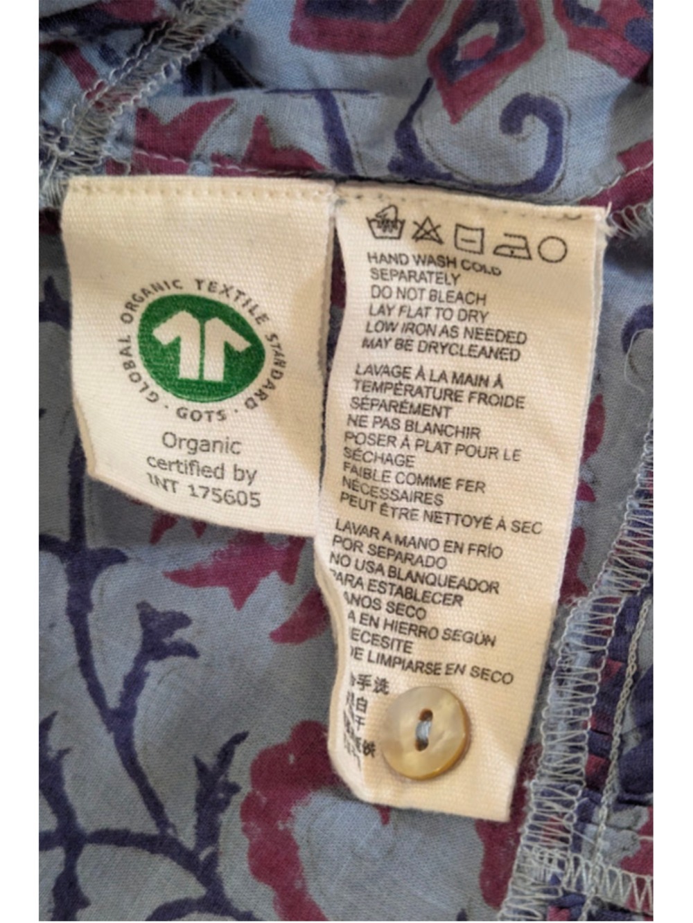 Cleobella Organic Cotton Paisley Boho Mini Dress M Blue Plum Belt Pockets - Picture 12 of 13